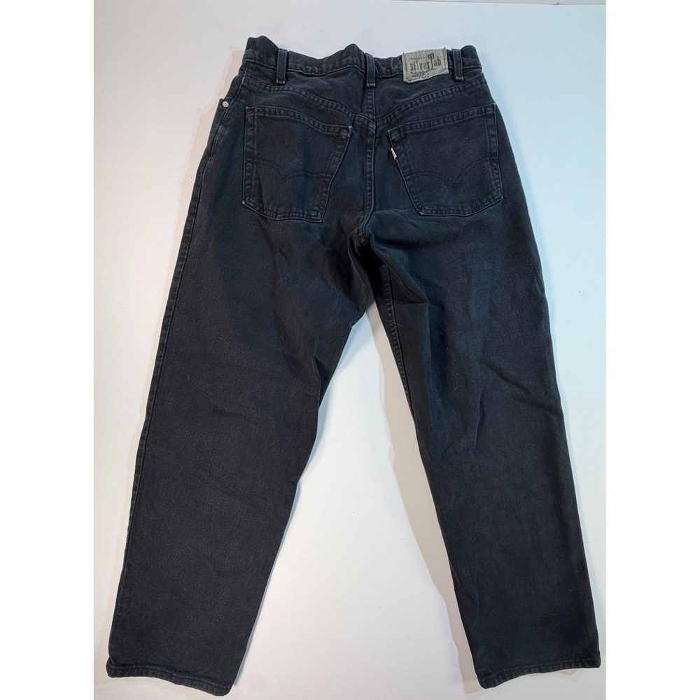 Vintage Levis SilverTab Baggy Jeans Black Made in USA 30x30 90s Denim 44570-1760